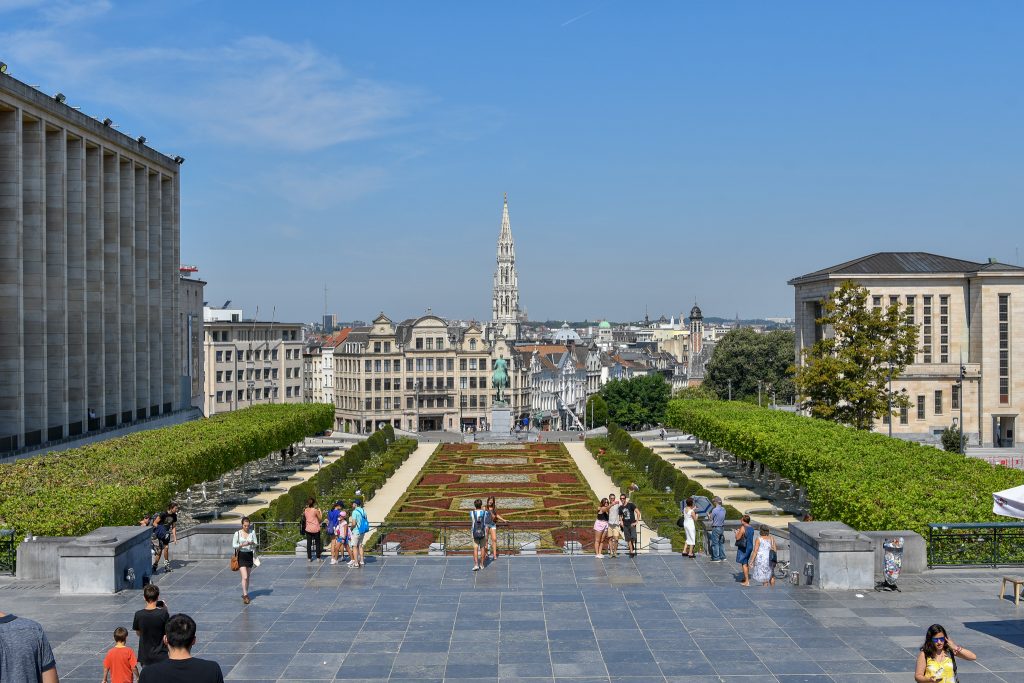 芸術の丘から見える景色。少し高台になっているので、遠くまでブリュッセルの街並みが見える。